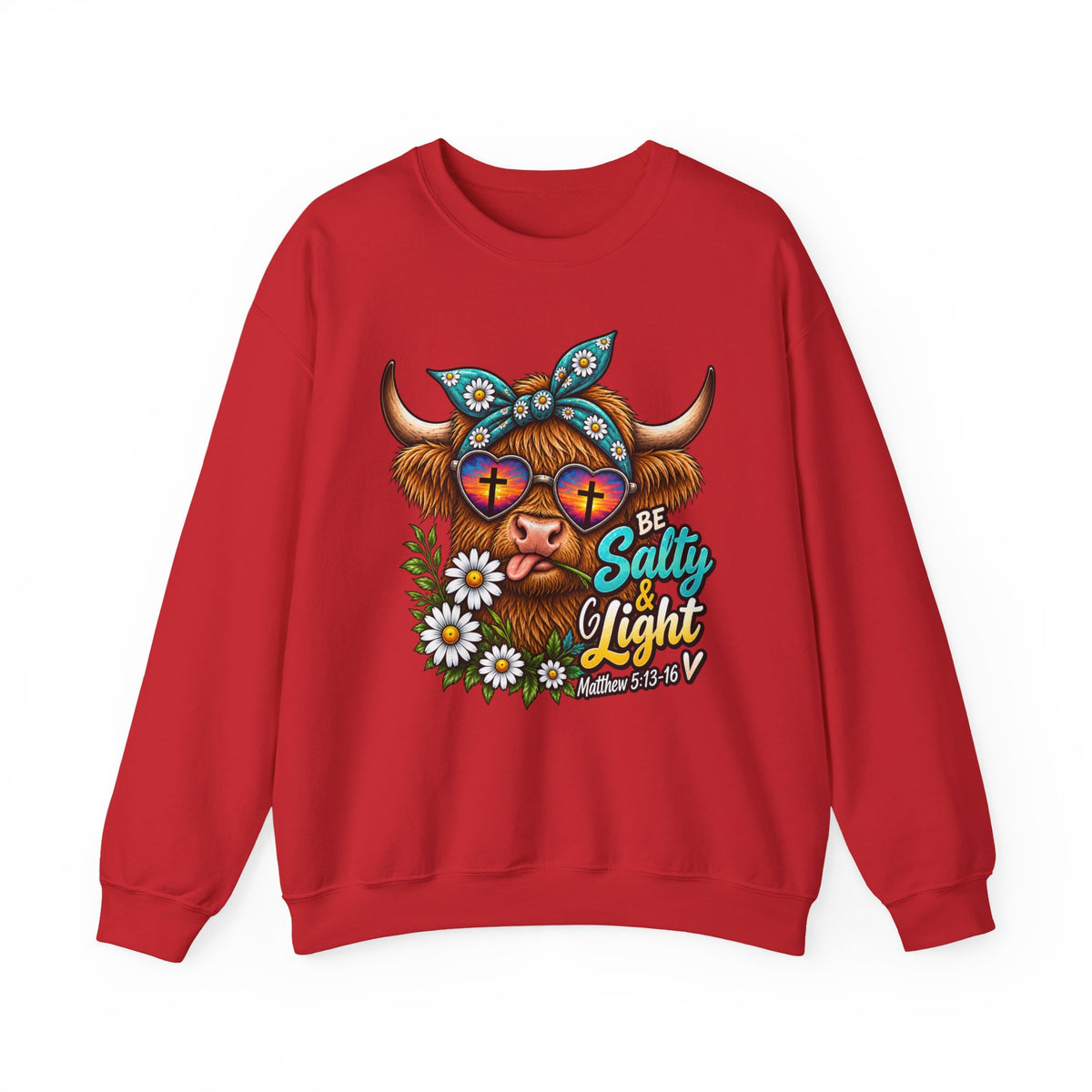"Be Salty & Light" Floral Highland Cow Design