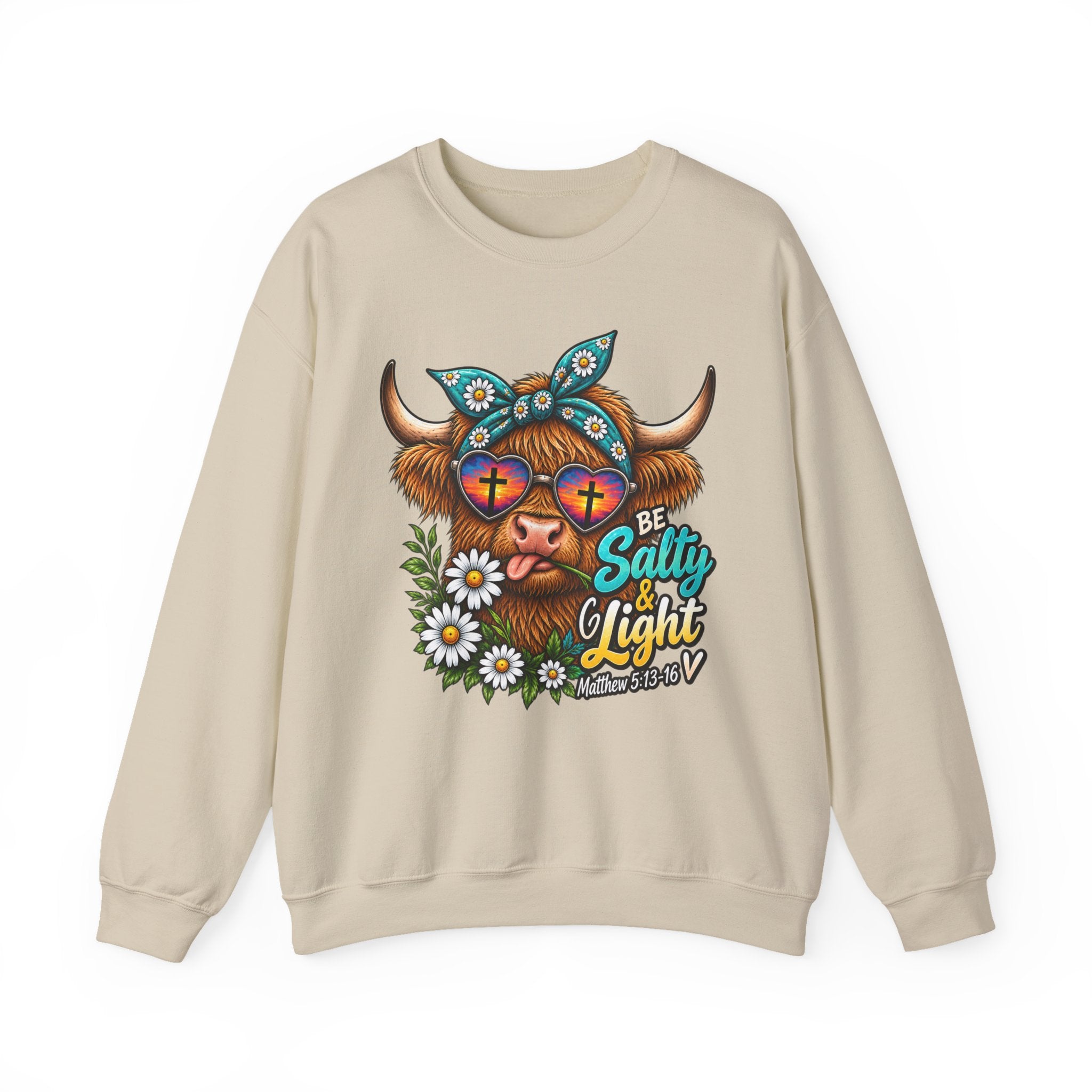 "Be Salty & Light" Floral Highland Cow Design