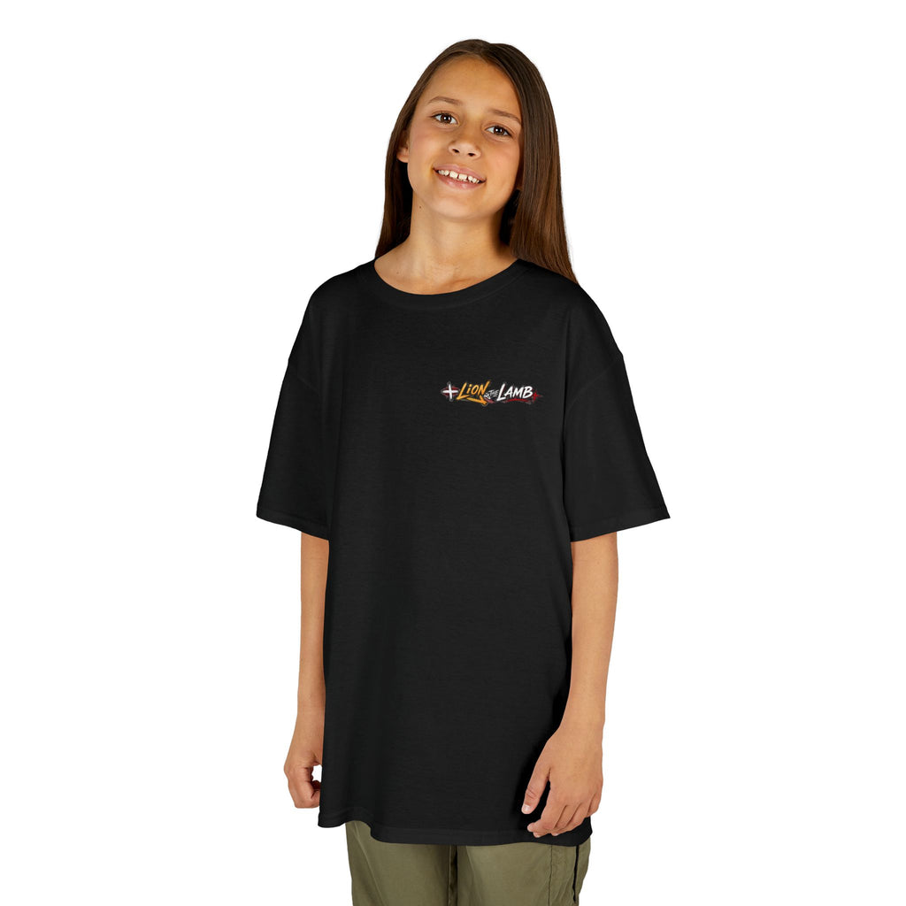 "Lion & the Lamb"- Unisex Kids T-Shirt Graphic Tee (Christian Youth)
