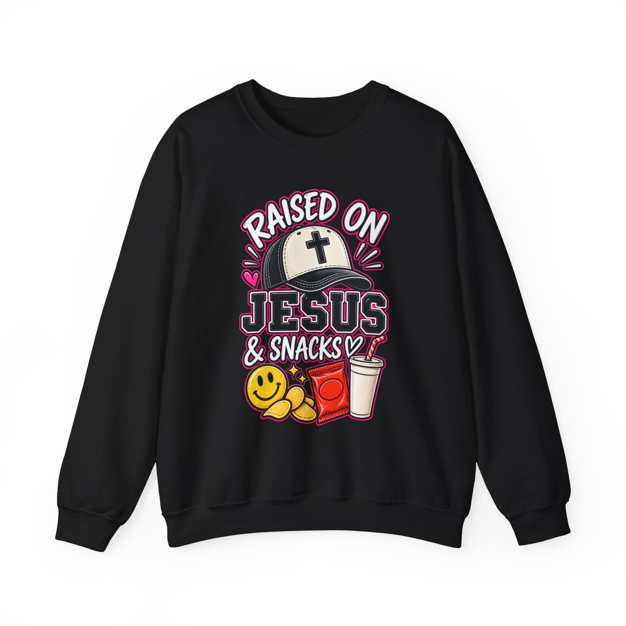 Raised on Jesus & Snacks -Adult Crewneck Sweatshirt