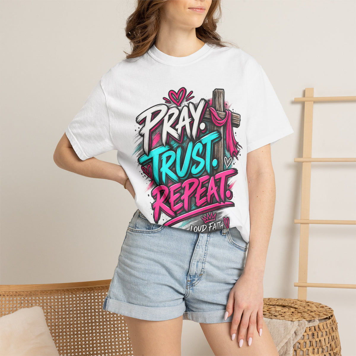 "Pray, Trust, Repeat"- Adult  T-shirt