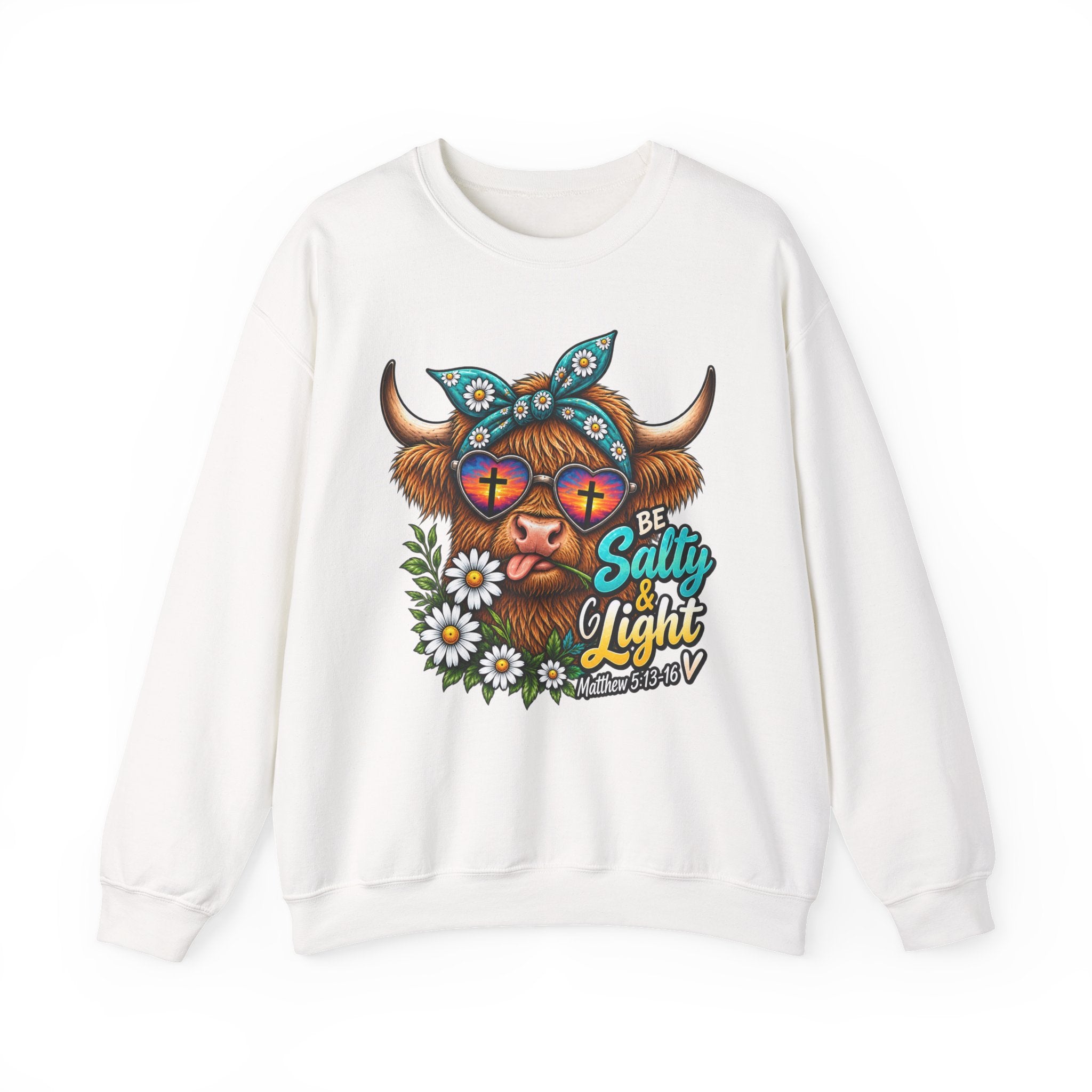 "Be Salty & Light" Floral Highland Cow Design