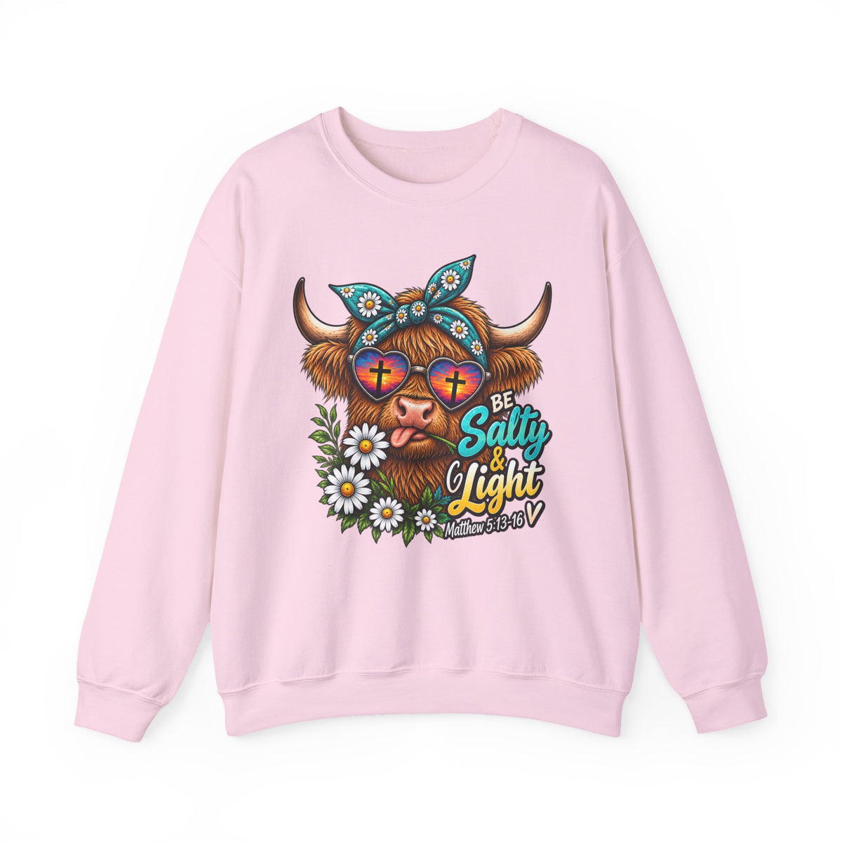 "Be Salty & Light" Floral Highland Cow Design