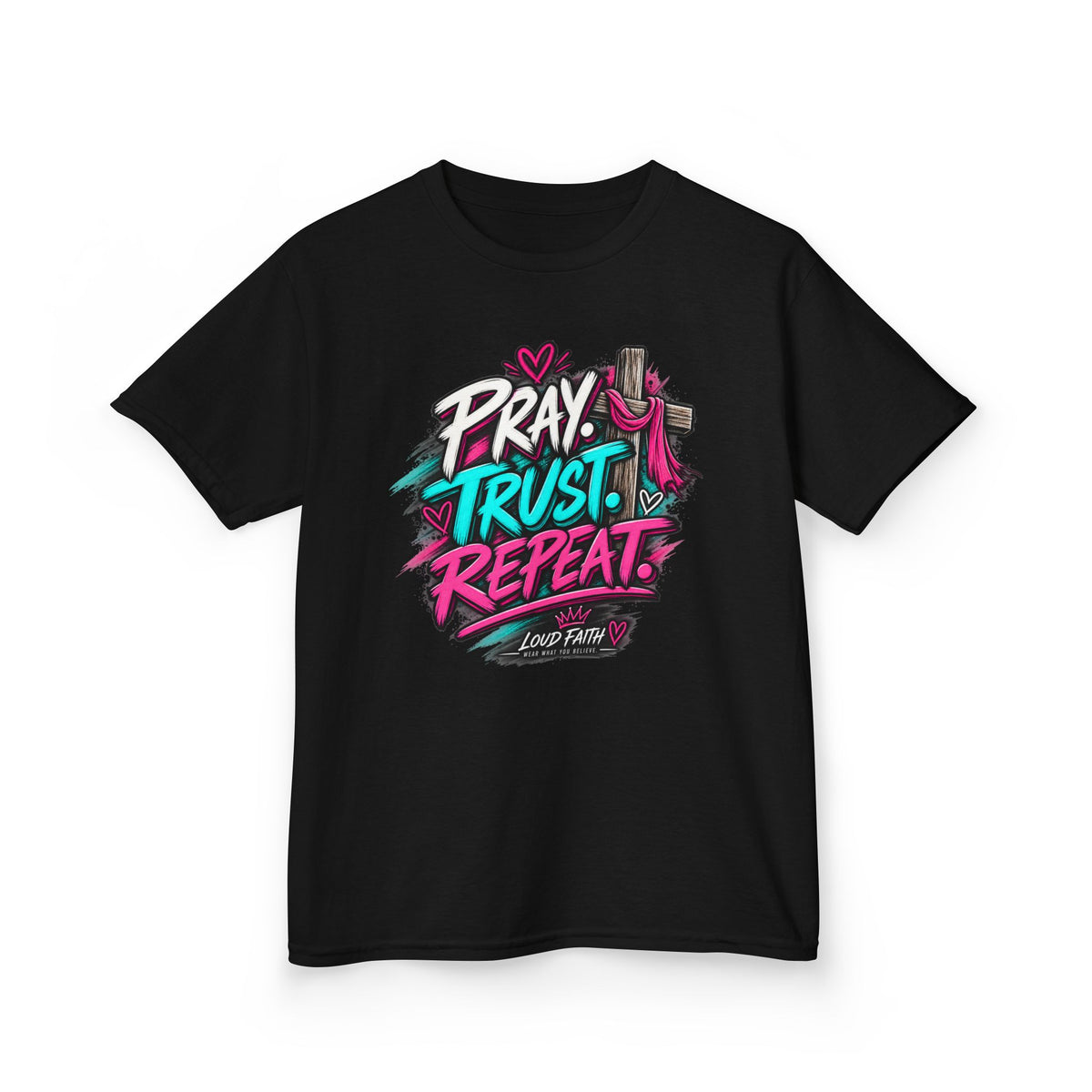 Prayer, Trust, Repeat Kids T-shirt