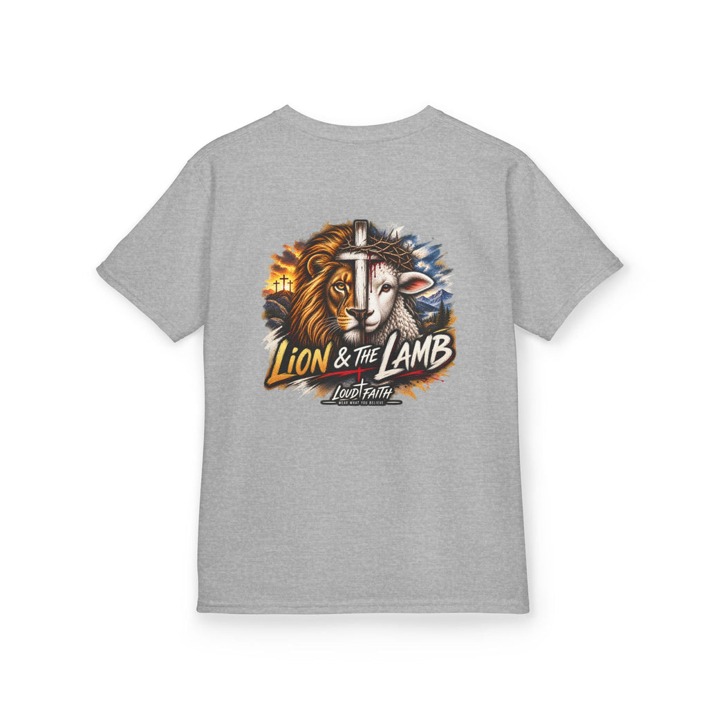 "Lion & the Lamb"- Unisex Kids T-Shirt Graphic Tee (Christian Youth)