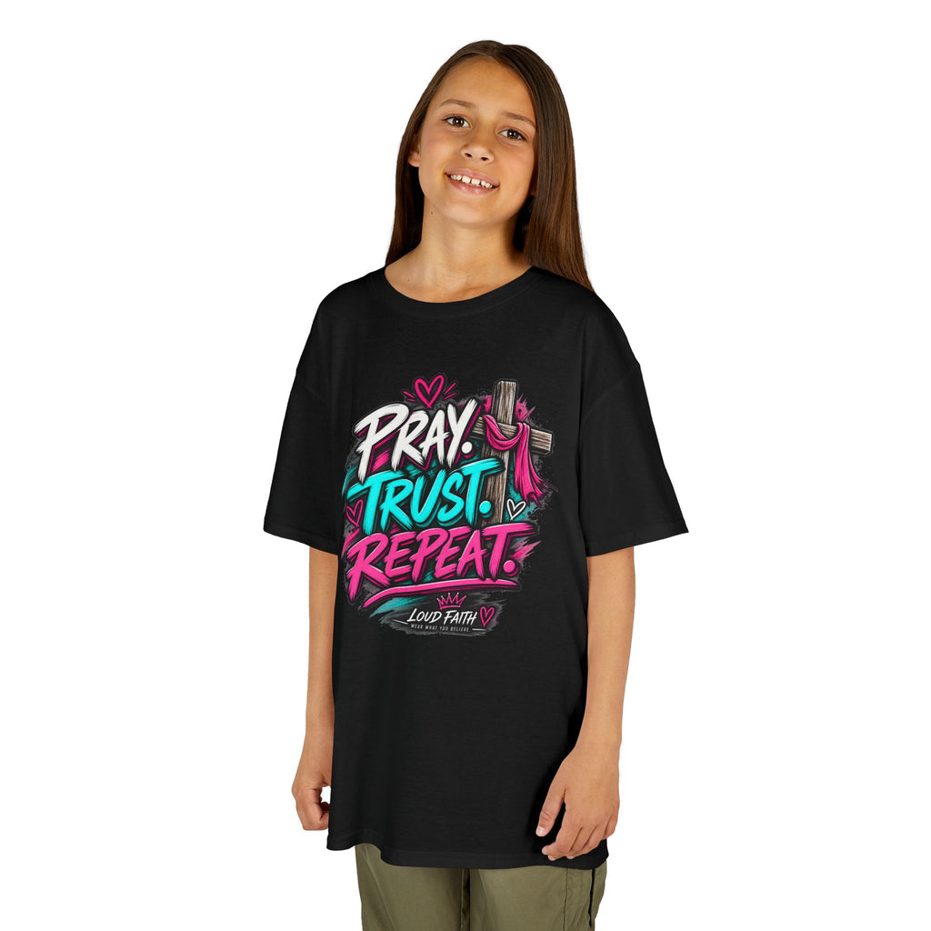 Prayer, Trust, Repeat Kids T-shirt