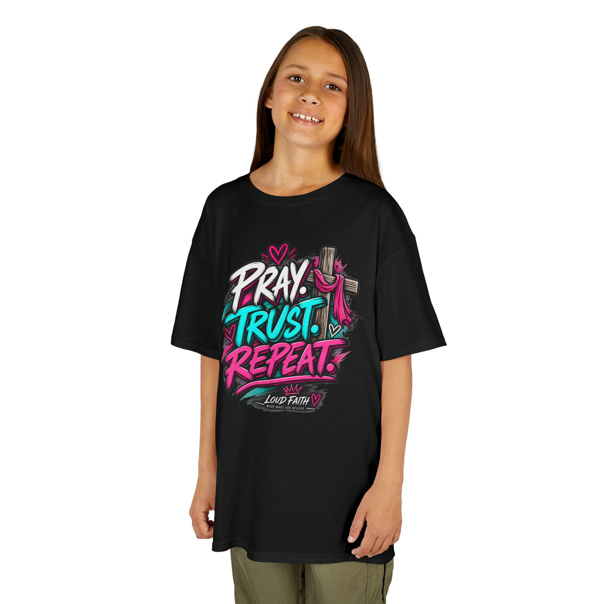Prayer, Trust, Repeat Kids T-shirt