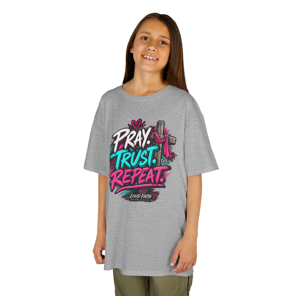 Prayer, Trust, Repeat Kids T-shirt