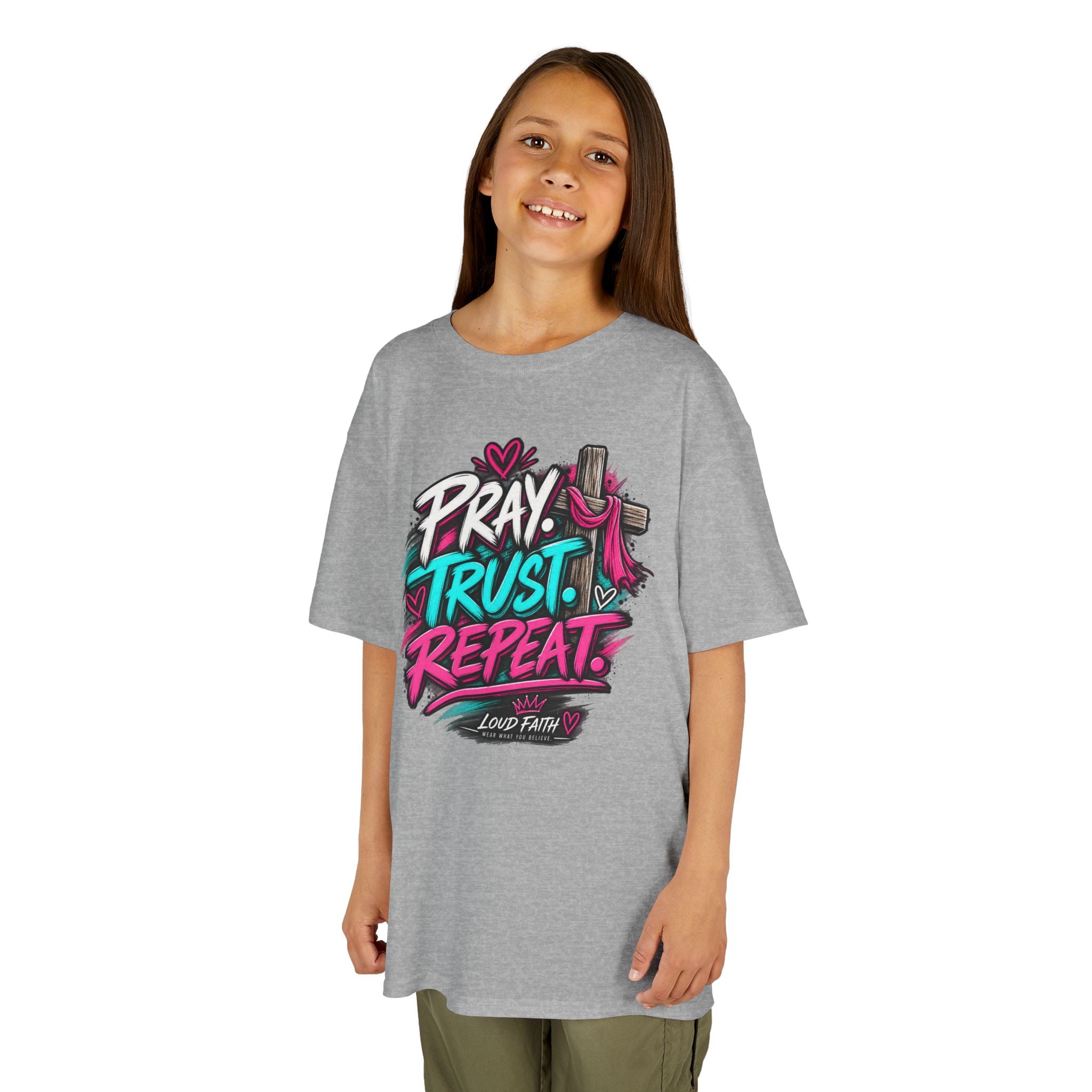 Prayer, Trust, Repeat Kids T-shirt