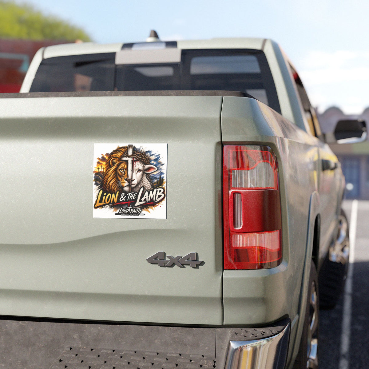 "Lion & The Lamb" Christian Car Magnet