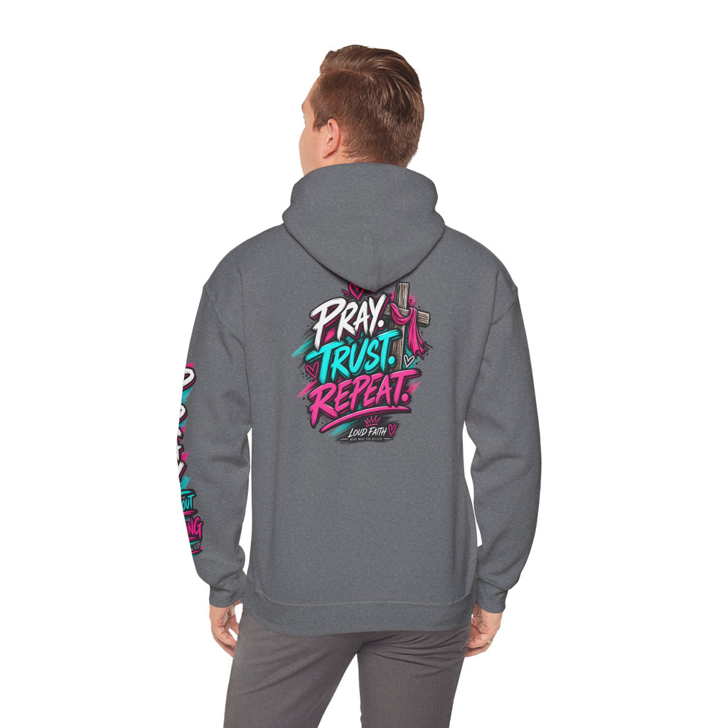 "Prayer, Trust, Repeat" - Unisex Adult Heavy Blend™ Hooded Sweatshirt