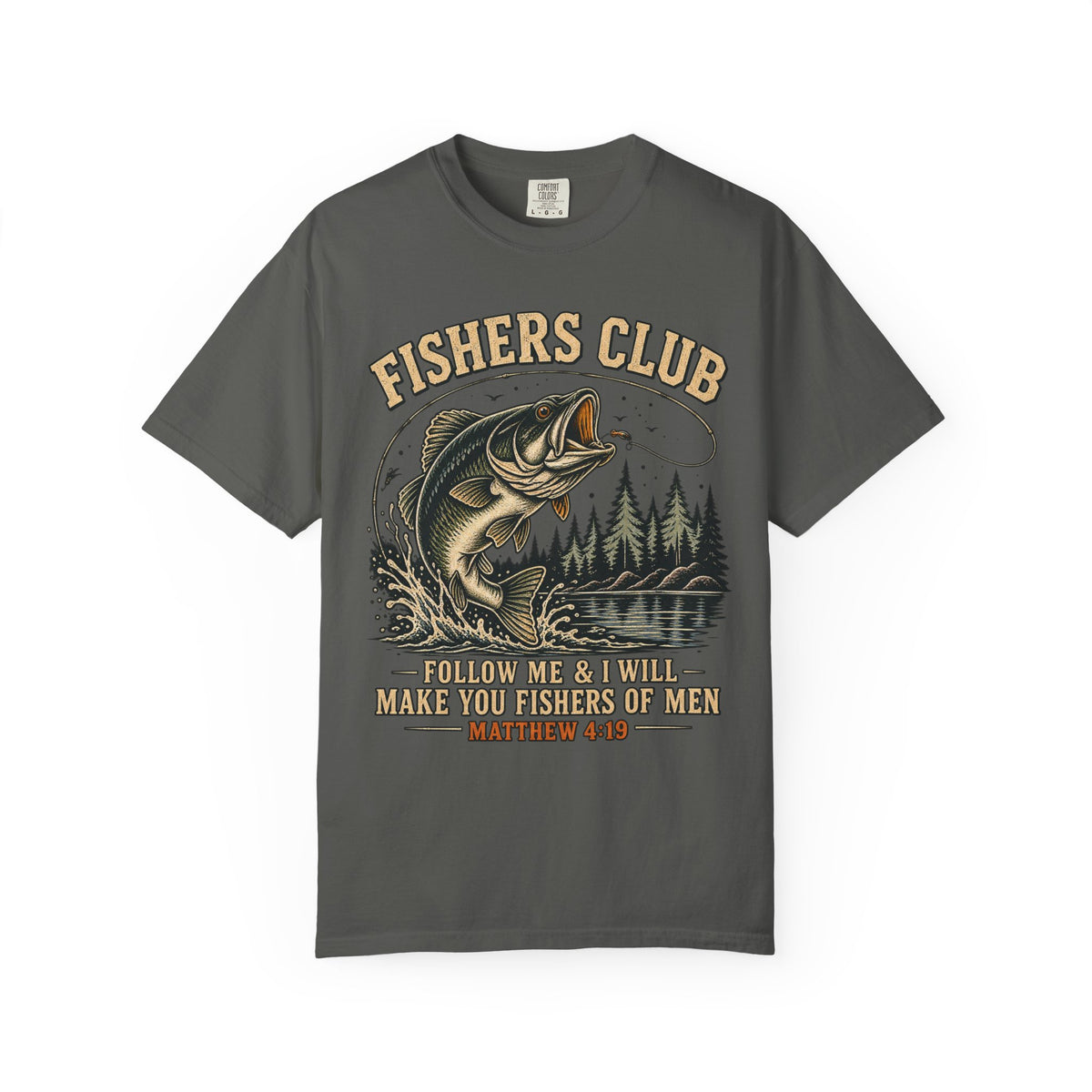 Fishers Club T-Shirt — “Follow Me & I Will Make You Fishers of Men” Christian Fishing Tee