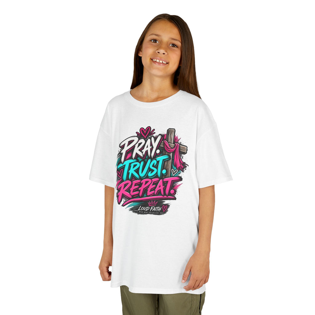 Prayer, Trust, Repeat Kids T-shirt