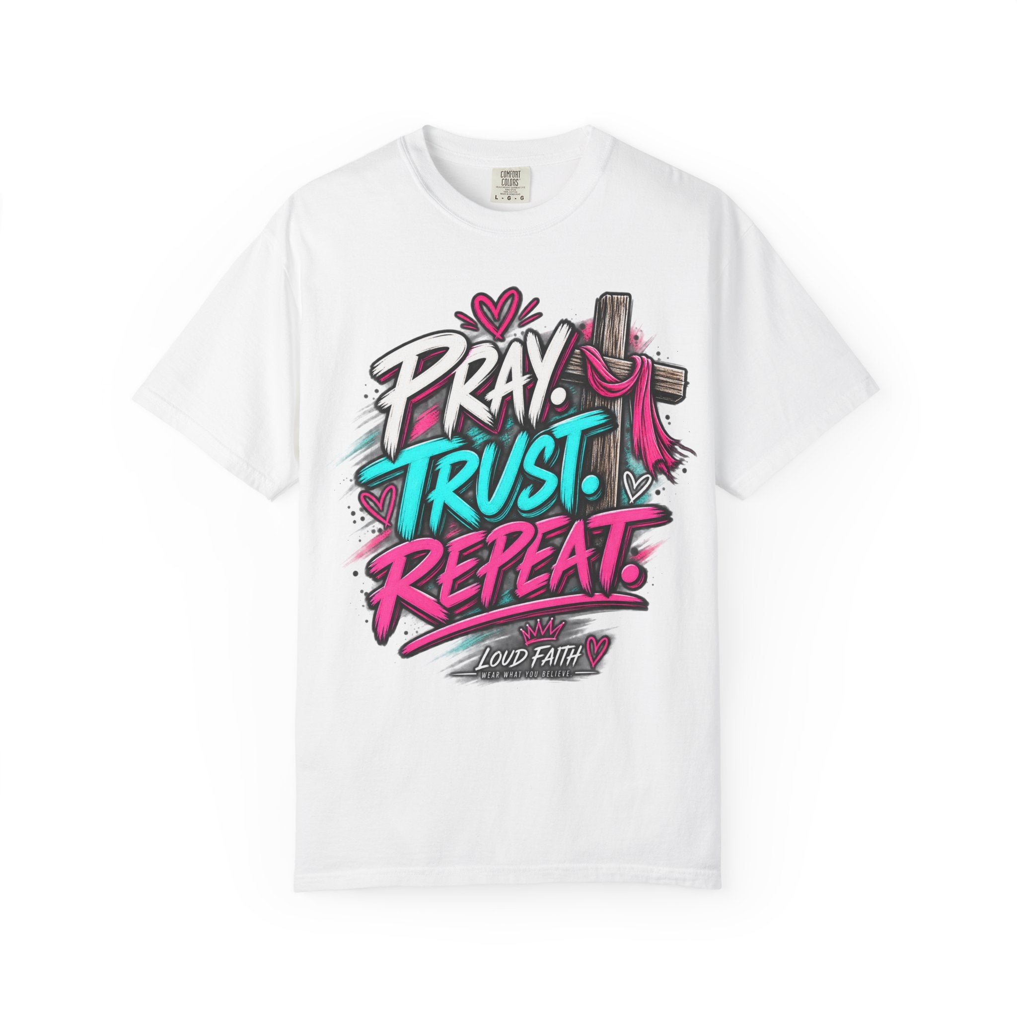 "Pray, Trust, Repeat"- Adult  T-shirt