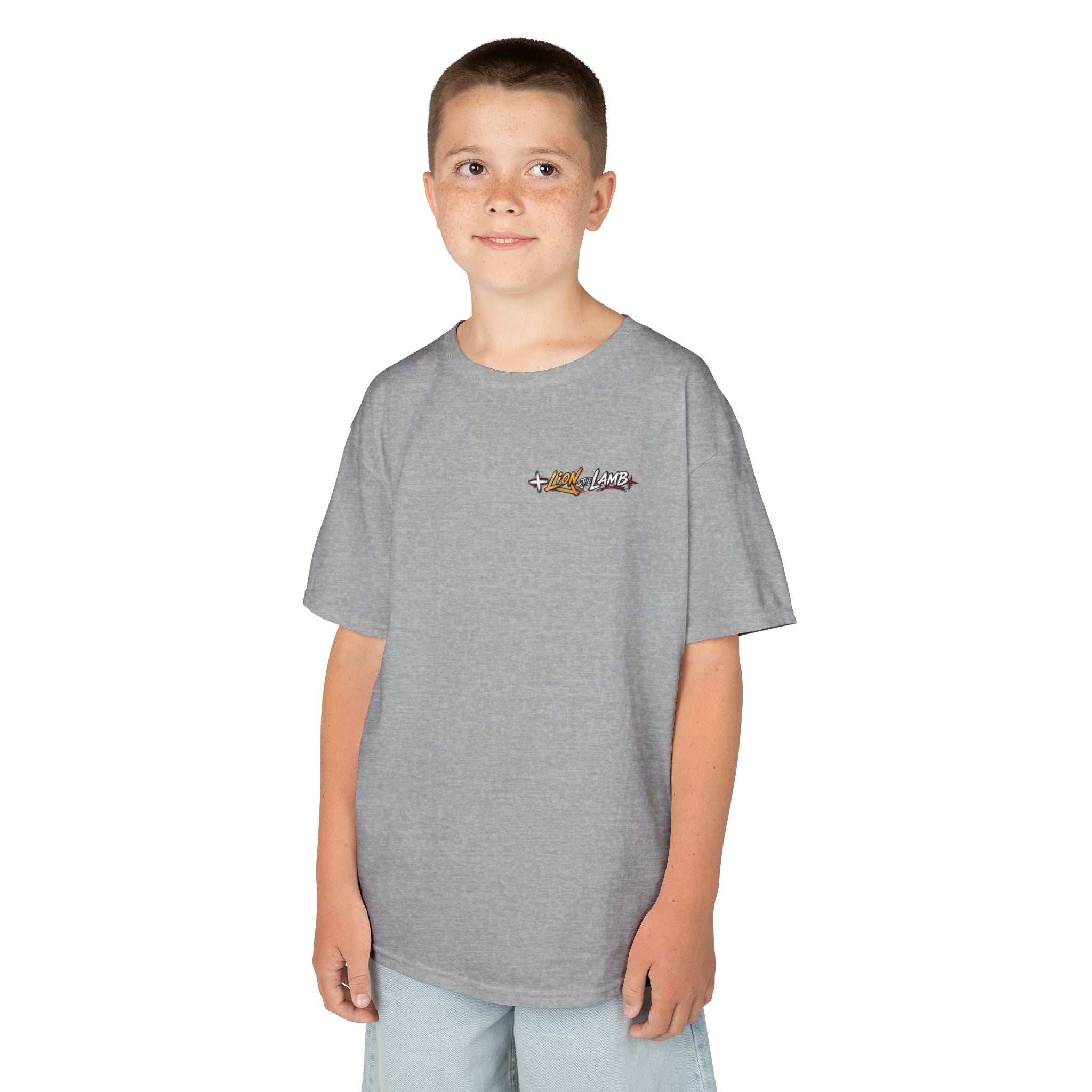 "Lion & the Lamb"- Unisex Kids T-Shirt Graphic Tee (Christian Youth)
