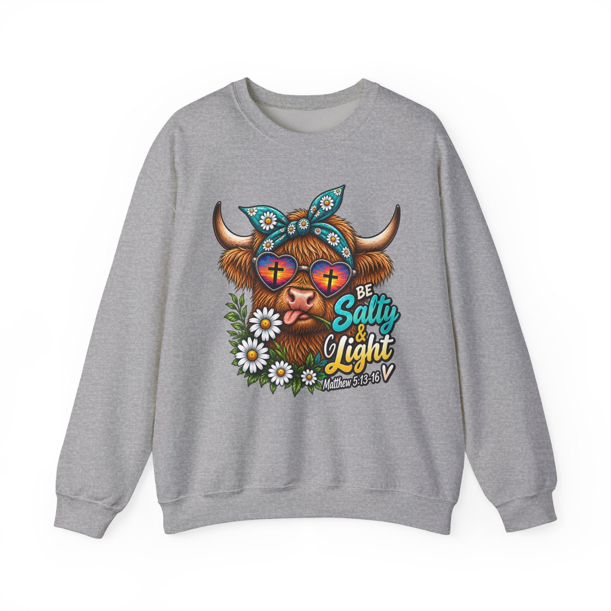 "Be Salty & Light" Floral Highland Cow Design