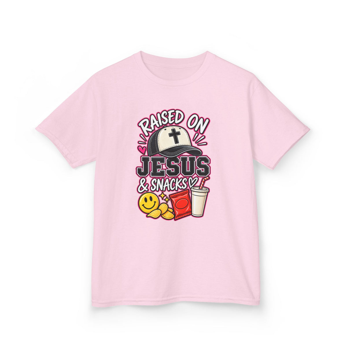 Raised on Jesus & Snacks- Kids T-shirt