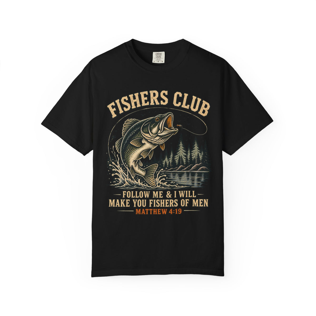 Fishers Club T-Shirt — “Follow Me & I Will Make You Fishers of Men” Christian Fishing Tee