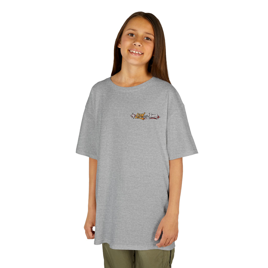 "Lion & the Lamb"- Unisex Kids T-Shirt Graphic Tee (Christian Youth)