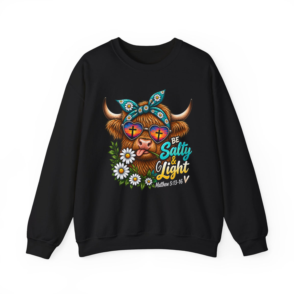 "Be Salty & Light" Floral Highland Cow Design