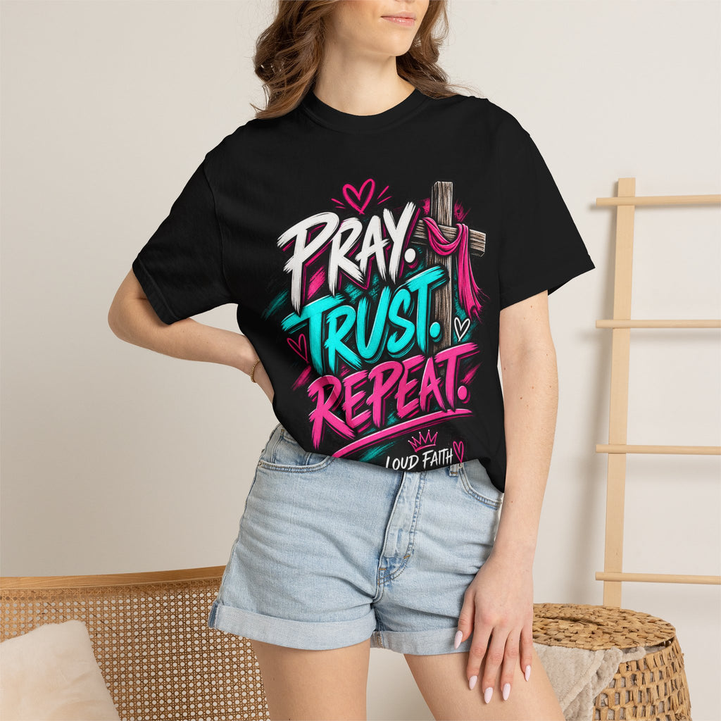 "Pray, Trust, Repeat"- Adult  T-shirt