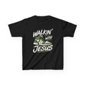 "Walkin' with Jesus" Green Sneaker- Kids T-shirt