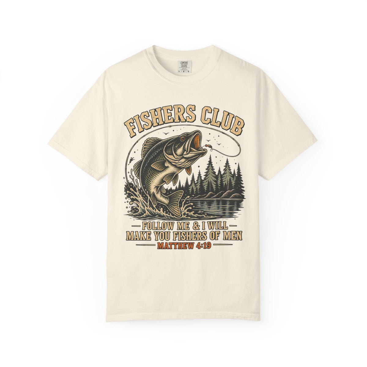 Fishers Club T-Shirt — “Follow Me & I Will Make You Fishers of Men” Christian Fishing Tee