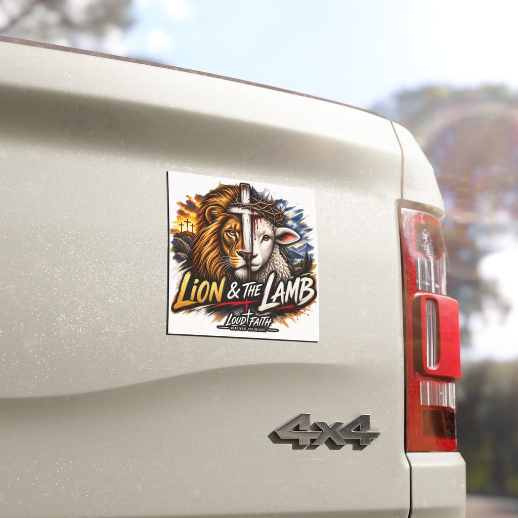 "Lion & The Lamb" Christian Car Magnet