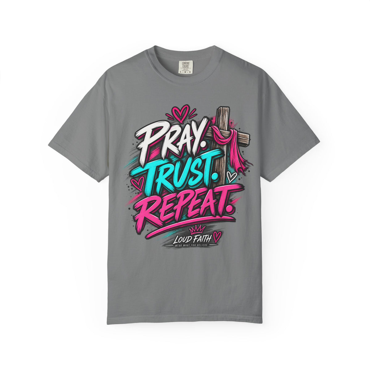 "Pray, Trust, Repeat"- Adult  T-shirt